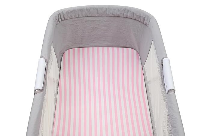 Onacosht Pink Bassinet Fitted Sheets 3 Pack for Baby Girl, Stretchy Soft Knitted Baby Sheet Set Universal for Oval Rectangle and Hourglass Bassinet Mattress, Arrow Star Stripe Printing