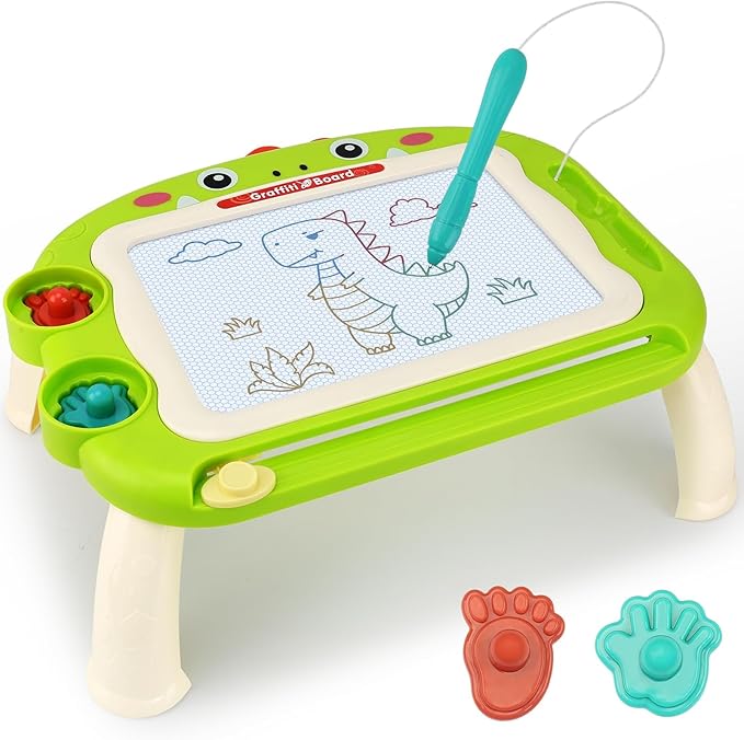 Magnetic Drawing Board for Toddlers 1-3 Years | Color Erasable Doodle Pad | Portable Travel Educational Learning Toy for Early Development | Birthday Christmas Gifts for Boys Girls 1 2 3 (Green)