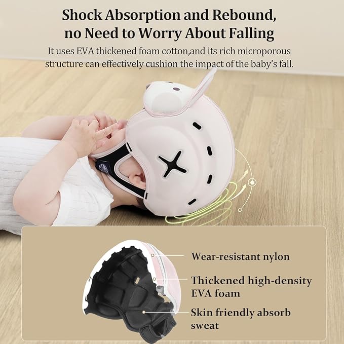 MamboBaby Baby Safety Helmet, Baby Head Protector for Crawling & Walking, Ultra-Lightweight Breathable - Soft Adjustable Toddler Head Guard, Anti-Bump, for 10-24 Months