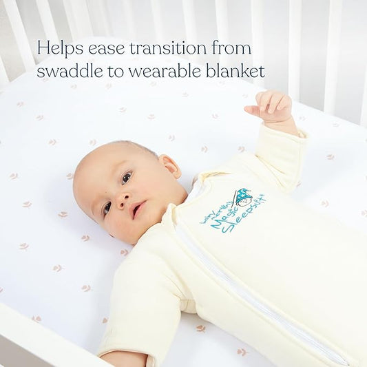Magic Sleepsuit Baby Merlin's Cotton Baby Swaddle Transition Product - Soft and Cozy Design, Double Zipper for Easy Diaper Changes, Promotes Safe Sleep, 3-6 Months - Sage Green - Small 12-18lbs