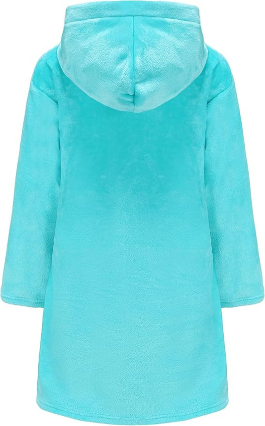 Kid Fleece Hooded Robes Girls Bathrobes Boys Soft Plush Sleepwear Toddler Fuzzy Pajamas