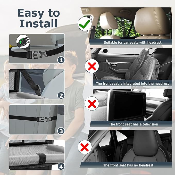 Oneyus Car Backseat Organizer with table Tray, 9 Storage Pockets Backseat Car Organizer with Tablet Holder, Back seat Organizer for Kids Road Trip Essentials Travel (1Pack)