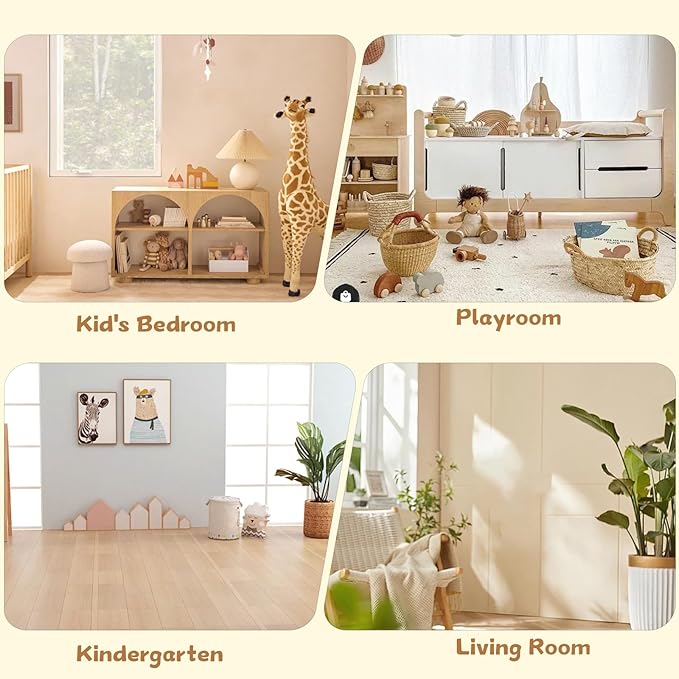 COZPAW Toy Storage Organizer, 3 Tier Montessori Shelf with Movable Bins, Toy Organizers Book Shelf for Kids Room, Playroom, Nursery (Brown)