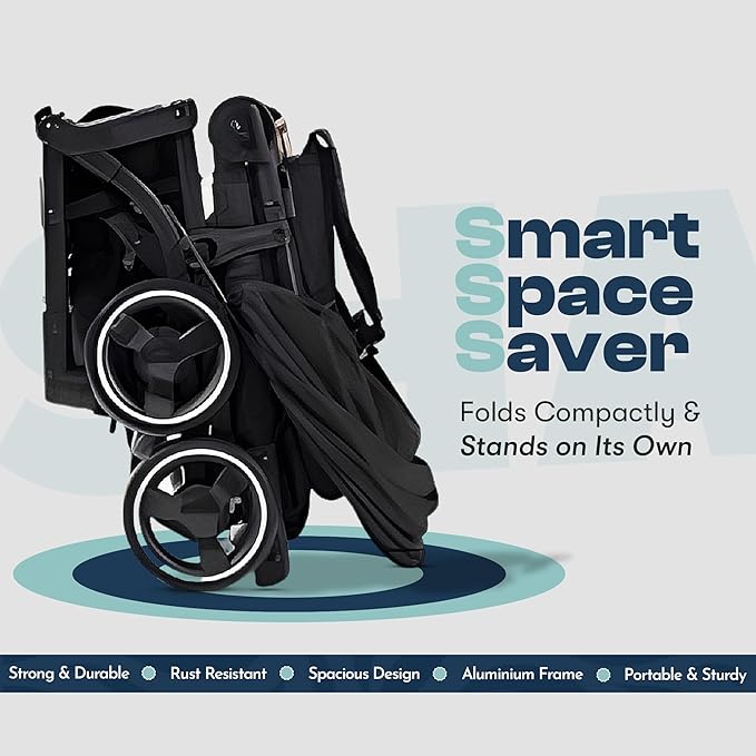 ShaHa® Lightweight Stroller For Toddlers, Travel Stroller For Airplane With One-Hand Fold, Baby Umbrella Strollers With Large Sun Canopy And Reclining Backrest, Portable Strollers Included Travel Bag