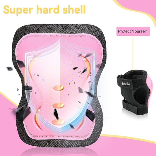 Kids/Adult/Youth Knee and Elbow Pads with Wrist Guards 3 in 1 Protective Gear Set for Skateboarding Cycling BMX Bike Scooter Skating Rollerblading Riding