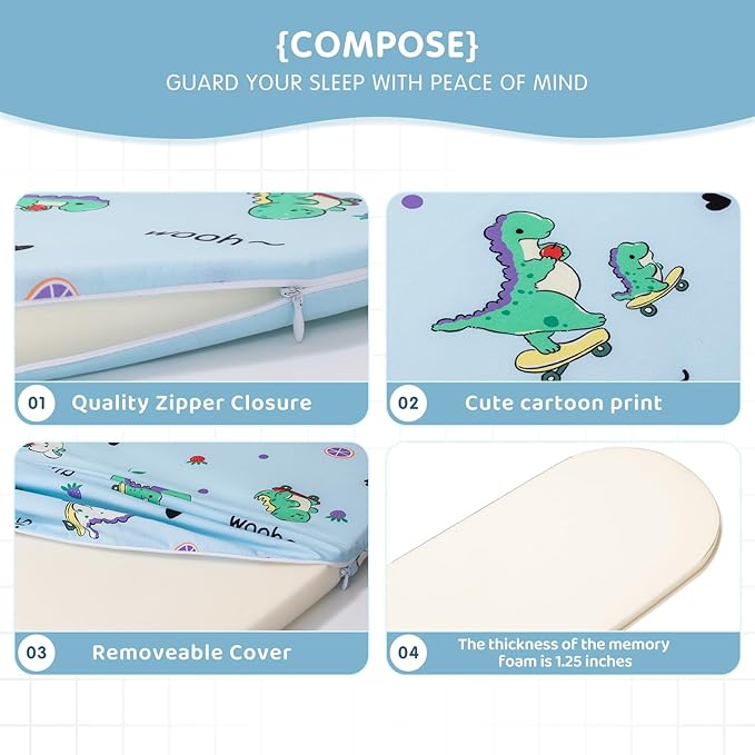 17" x 29" x 1.25" Baby Bassinet Mattress Pad Gel Memory Foam Fit Fit for Safety 1st/ Delta Children Slumber/Baby Delight Go with Me Slumber Rockin and Moses Basket