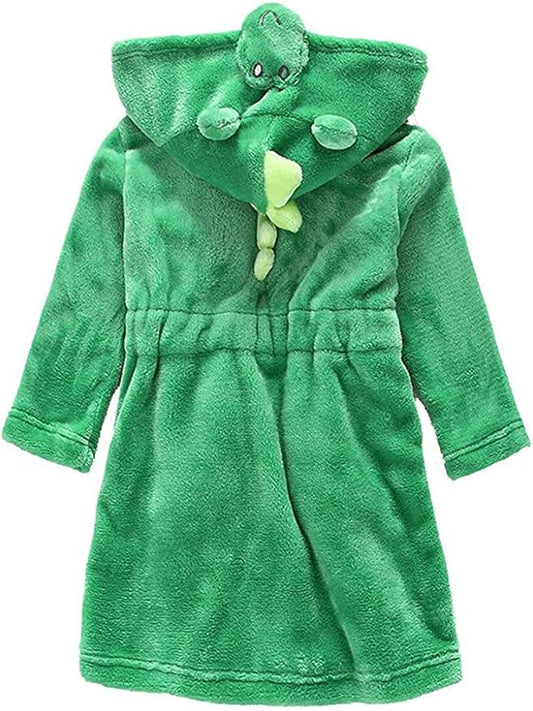 Kids Little Boys Girls Coral Fleece Bathrobe Unisex Kids Robe Pajamas Sleepwear