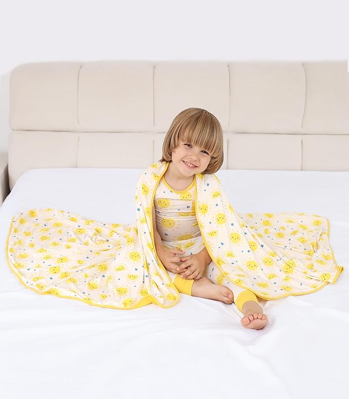 Premium Baby Blankets, Soft Viscose from Bamboo Blanket for Boys and Girls, Nursery Crib Bedding Quilt for Newborn and Toddler, Cooling for Hot Sleepers, 50'' x 50'' Sun