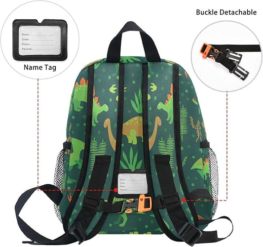 Cute Kids Back Pack Green Dinosaurs Todder Backpack Lightweight Preschool Kindergarten Book Bag Practical and Durable Daycare Bag for Travel,Toys