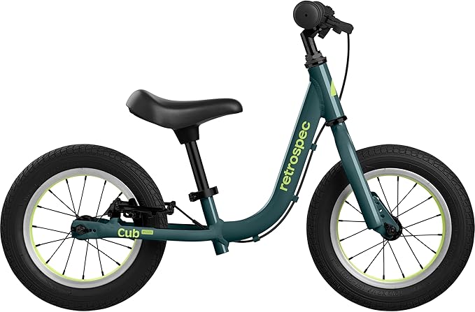 Retrospec Cub Plus Toddler Balance Bike for Boys & Girls Ages 18 Months - 4 Years No Pedals with Lightweight Frame and Adjustable V-Brake, Seat and Handlebar for Kids