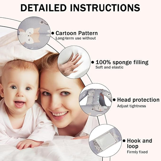 Baby Head Protector Baby Helmet for Crawling Walking, No Bumps Safety Head Adjustable Protective Cap for Walking, Playing (Fox)
