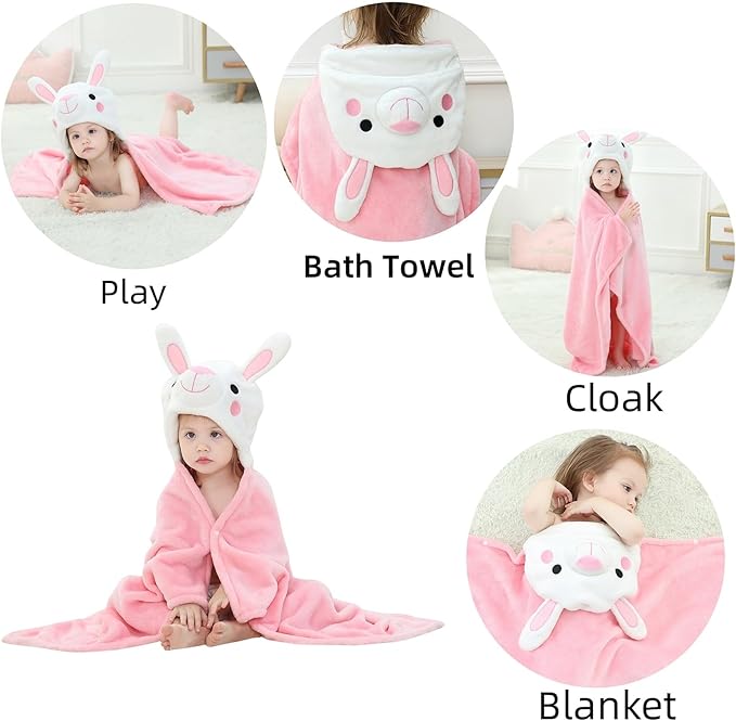 Wearable Blanket Hoodie for Kids Toddlers Hooded Towels Soft Cozy Wearable Throw Blanket Hoodie for Boys Girls