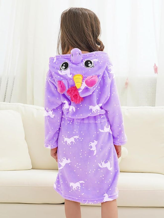 Doctor Unicorn Soft Unicorn Hooded Bathrobe Sleepwear - Unicorn Gifts for Girls