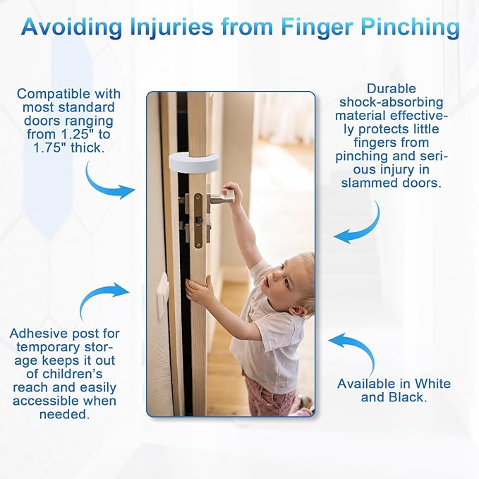 8 Pcs Premium Door Pinch Guard - Door Finger Pinch Guard & Foam Door Stopper, Child & Pet Safe Anti-Slam for Home
