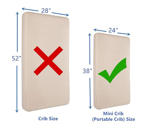 American Baby Company Waterproof Fitted Mini Crib Mattress Protector 38" x 24" - Quilted, Noiseless, Soft & Breathable Pack n Play and Mini Crib Mattress Cover.