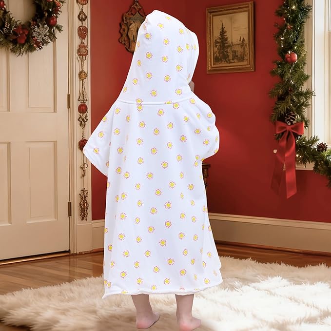 VOOVA & MOVAS Double-Layered Thick Toddler Poncho Towel with Hood (2-4 Years, 20x21 Inches) | Ultra Soft & Absorbent Cotton | Toddler Bath Towel for Swimming, Beach, Shower & Winter