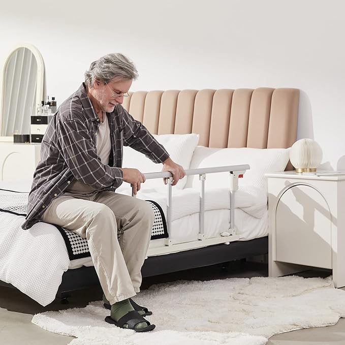 ELENKER Bed Safety Rail, Folding Bed Assist Handle Adjustable Medical Hospital Assistive Devices Bed Railing for Elderly Seniors Adults,37.8" x16.3