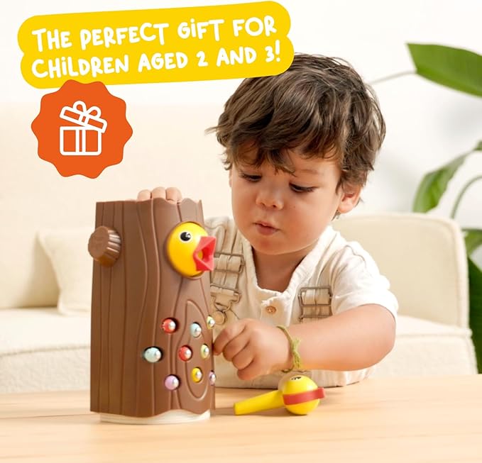 Nene Toys Little Woodpecker β Montessori Magnetic Toy for Toddlers 2-4 β Educational Toy for 2 3 Year Old Kids β Fine Motor Skills Learning Game β Gift Idea for Boys Girls Age 2-3