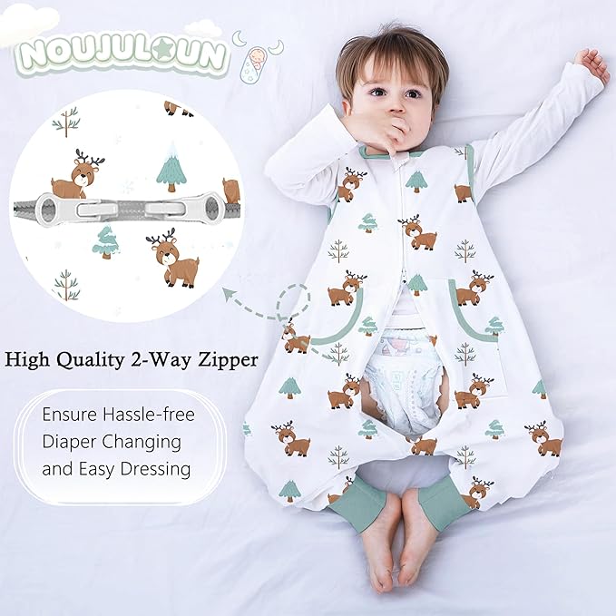 Toddler Sleep Sacks Sleep Sack 9-24 Months with legs Cozy comfy Baby Warable Blanket with 2-Way Zipper(9M-2T)