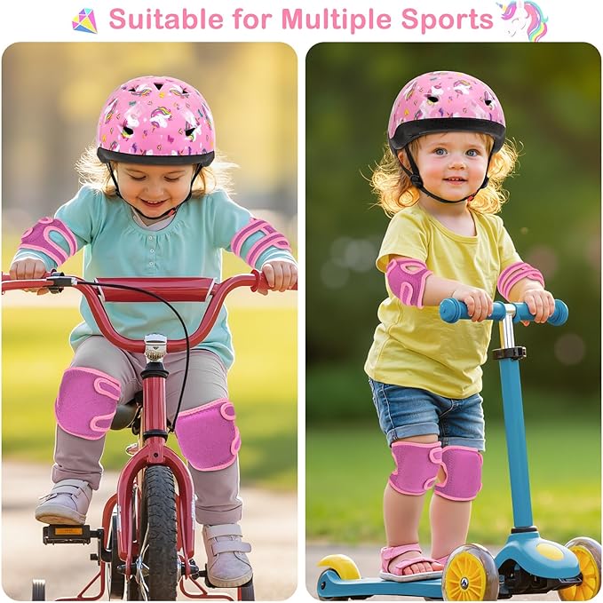 Toddler Helmet, Baby Infant Bike Helmet with Toddler Knee Pads and Elbow Pads Set for Kids 1-3 Years, Adjustable Baby Bike Helmets for Scooter Bicycle