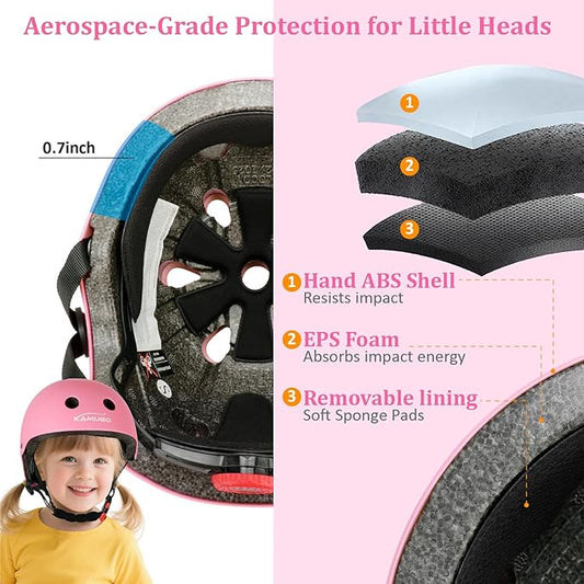 KAMUGO Kids Adjustable Helmet, Suitable for Toddler Kids Ages 2-14 Boys Girls, Multi-Sport Safety Cycling Skating Scooter Helmet