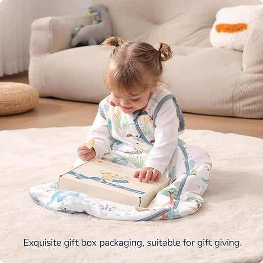 1.0 Tog 2.5 Tog Baby Sleep Sack, 100% Cotton Baby Sleeping Bag 3-24M, 2-Way Zipper Baby Wearable Blanket