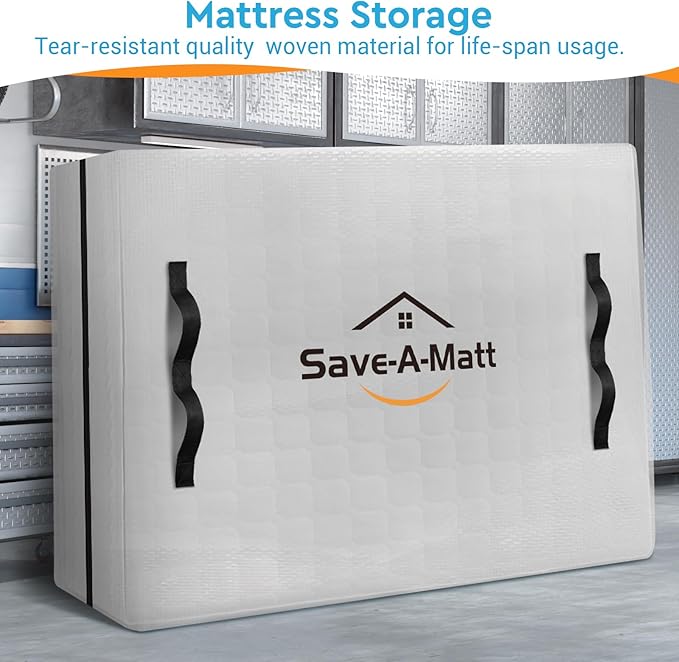 Mattress Bag for Moving and Storage, Extra Thick Mattress Cover with Heavy Duty Handles & Premium Zippers, Waterproof Mattress Storage Bag, Reusable Moving Bag (Cali-King Size)