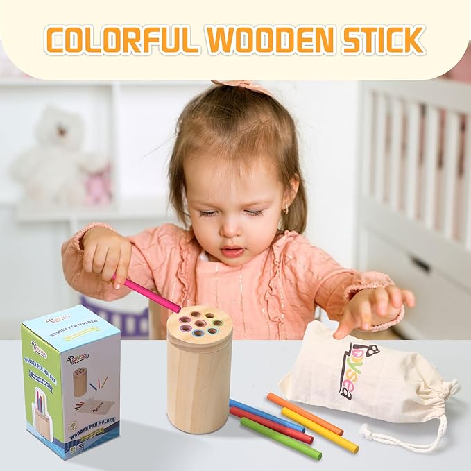 Montessori Toys for 1-3 Year Old,Color Sorting & Fine Motor Skills Preschool Learning Activities,Wooden Sensory Toys for Toddlers