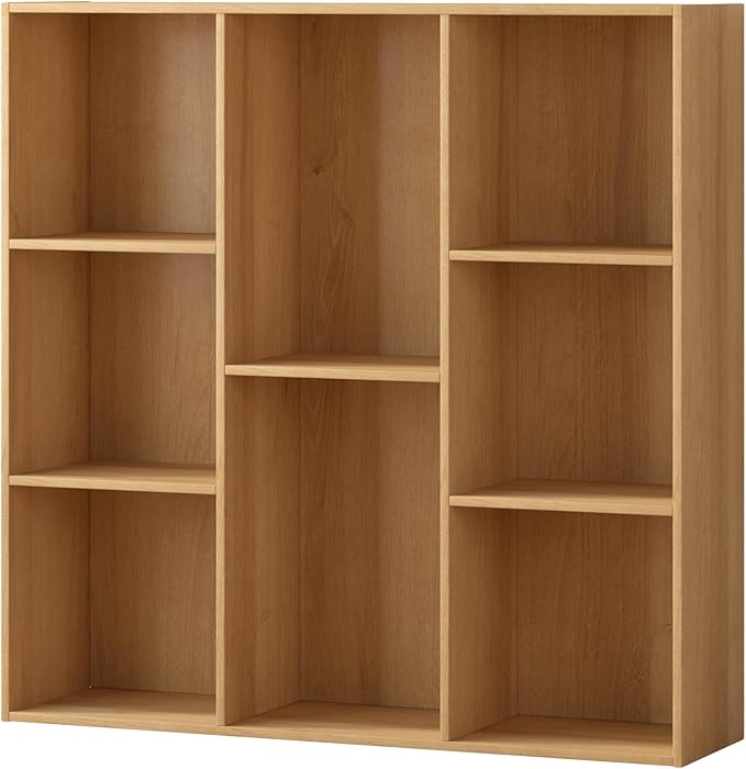 Jpiziso 8 Cube Storage Organizer, Wooden Cube Shelves with Closed Back Panel, Reversible Bookcase, Cubes Closet Organizer for Home, Living Room, Kids Room, Office, Bedroom, Study, Hallway