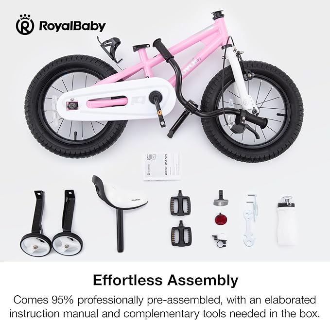 RoyalBaby Kids Bike Freestyle Classic & EZ Balance Pedal Switchable Bicycle, 12 14 16 18 Inch, 3-10 Years Toddler to Big Kids