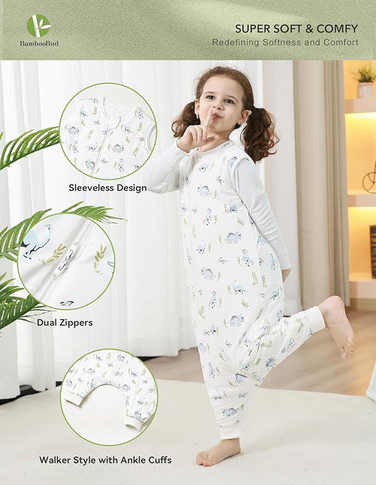 Baby Sleeping Bag Walker Sleep Sack with Feet 1.0 TOG Wearable Blanket Sleeveless Toddlers Winter 6Months-4T