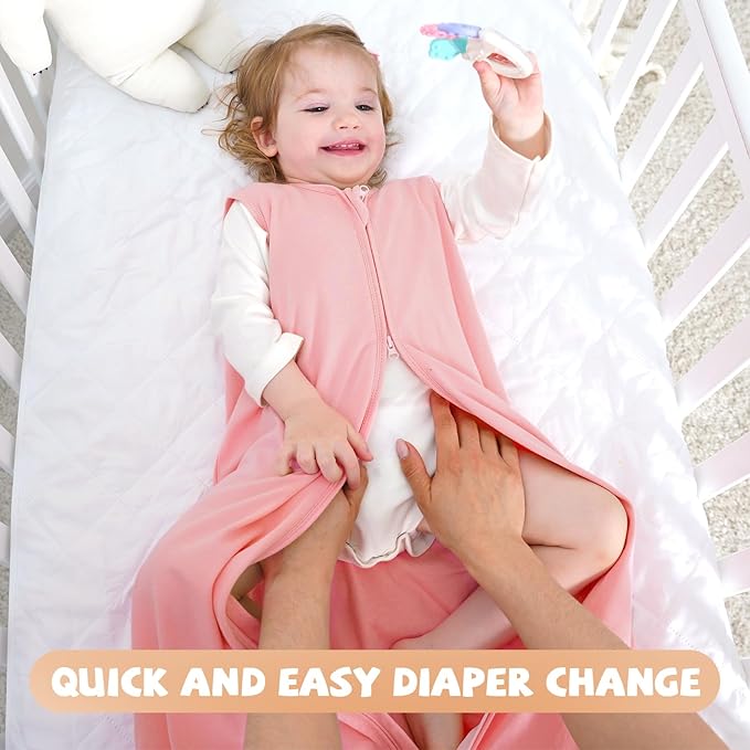 Yoofoss Baby Sleep Sack 12-18 Months Baby Wearable Blanket 100% Organic Cotton 2-Way Zipper TOG 0.5 Toddler Sleeping Sack, Lightweight Sleep Sacks for Babies(Large)