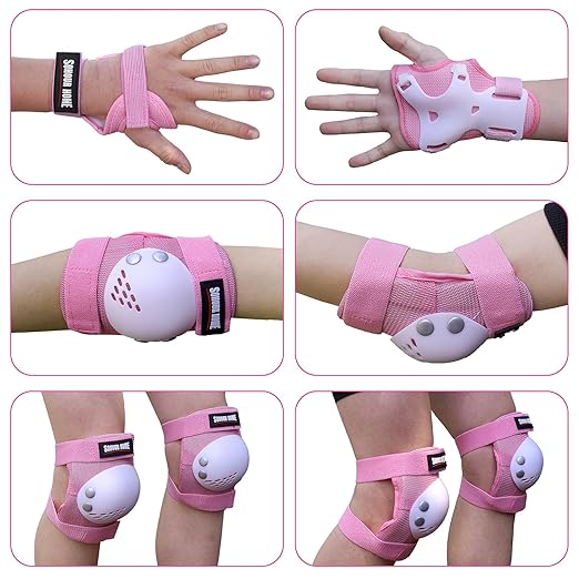 Kids/Youth Knee Pads Elbow Pads Wrist Guards 3 in1Protective Set, for 3-15 Years Child Roller Skates, Cycling, Inline Skating, Skateboard, BMX Bike, Balance Bike, Scooter Riding Sports