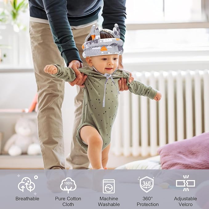 Baby Head Protector, Accmor Cute Baby Helmet for Crawling Walking Running, Breathable Protective Cap Adjustable Infant Baby Headguard Soft Cushion, Anti-Collision Toddler Helmets for 6m-24m Boys Girls