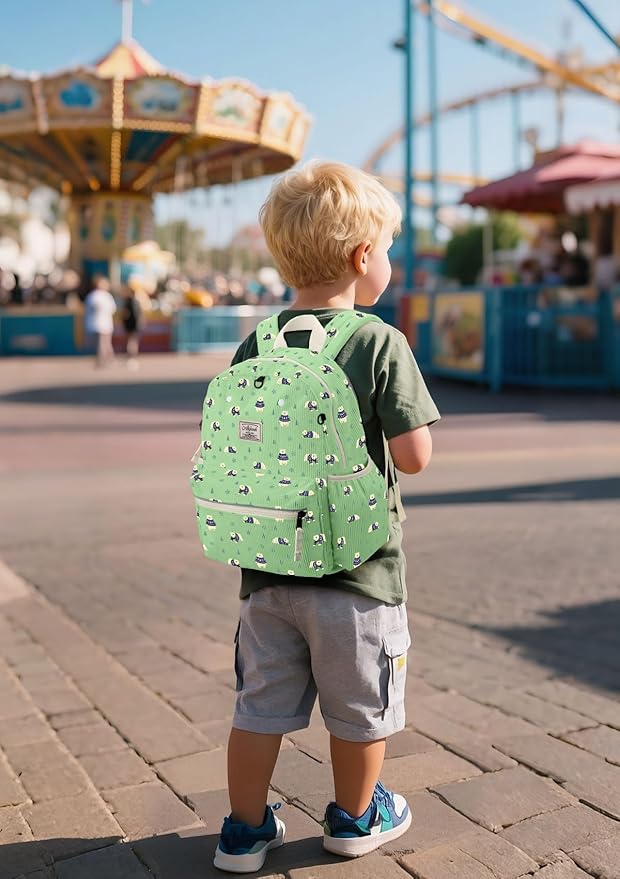 atgark Corduroy Toddler Backpack for Boys 2-5: Preschool Backpack for Boys