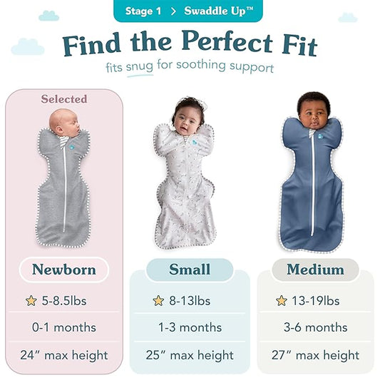 Love to Dream Swaddle UP, Baby Sleep Sack, Self-Soothing Swaddles for Newborns, Get Longer Sleep, Snug Fit Helps Calm Startle Reflex, New Born Essentials for Baby, 1.0 TOG, 5-8.5 lbs, Beige
