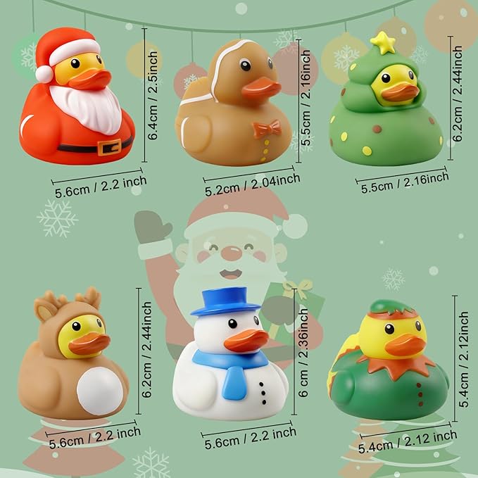 Christmas Light Up Bath Toys,Rubber Ducks Toddler Bath Toys for Kids,Christmas Bathtub Toys Present for Boys Girls Party Favors Decor