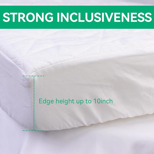 Baby Mattress Protector Cover Waterproof Cover, Quilted Baby Bed Mattress Protective Film, Suitable for Children's Bed mattresses (White, 52"x28")