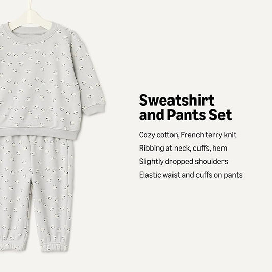Amazon Essentials x Sofia Grainge Toddlers and Baby Boys' Sweatshirt and Sweatpant Set