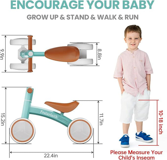 Baby Balance Bike for 1 Year Old Boys Girls, Toddler First Bike with 4 Colorful Lighting Wheels | 10-36 Month Toddler Balance Bike | First Birthday Gifts (Robbin's Egg Blue)