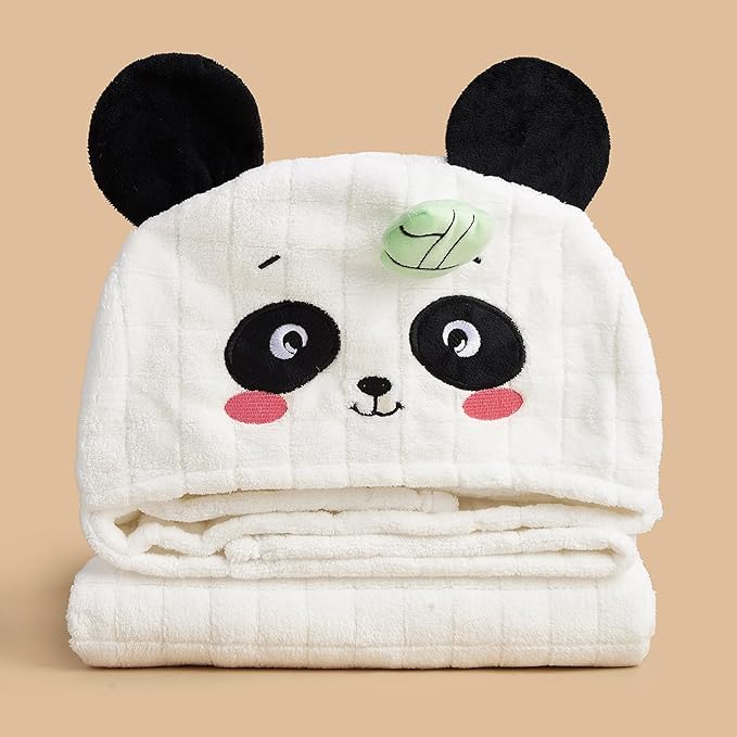 Hooded Toddler Towels with Animal Hood - 500GSM Ultra Soft & 6X Absorbent Baby Bath Towel, Large 28x55 Inch Coral Fleece Hooded Kids Towel for Boys Girls, Cape Blanket 2 Pack