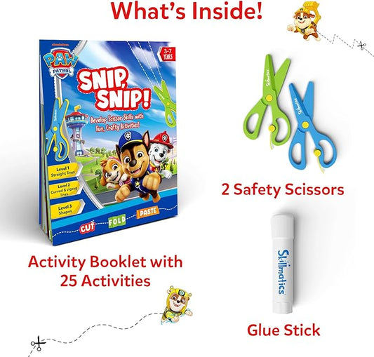 Skillmatics Scissor Skills Activity Book - Snip Snip PAW Patrol, Stocking Stuffers, Preschool Cutting & Creative Activities, Felt Craft Kit, Fine Motor Skills, Christmas Gifts for Ages 3, 4, 5, 6, 7