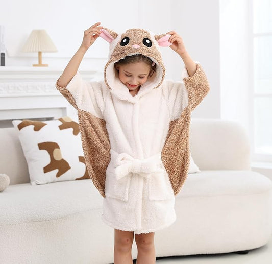 CuteOn Bathrobe for Women Soft Fleece Hooded Plush Loungewear