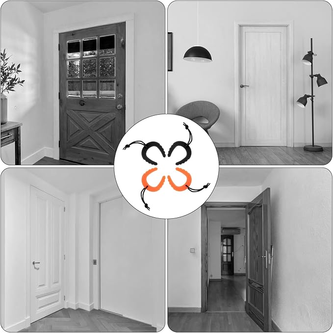 HJZHII 4 PCS First Responder Door Stop, Door Jam for Law Enforcement Door Pinch Guard from Closing Edge Door Finger Guards Security Emergency Police Door Stoppers (Orange, Black)
