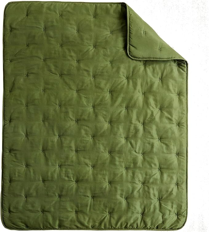 DuShow 4 Piece Toddler Bedding Set,Embroidery Crib Comforter Set for Boys Includes Toddler Bed Comforter,Fitted Sheet,Flat Sheet and Envelope Pillowcase,Soft Toddler Bed Sheet Set-Olive Green 