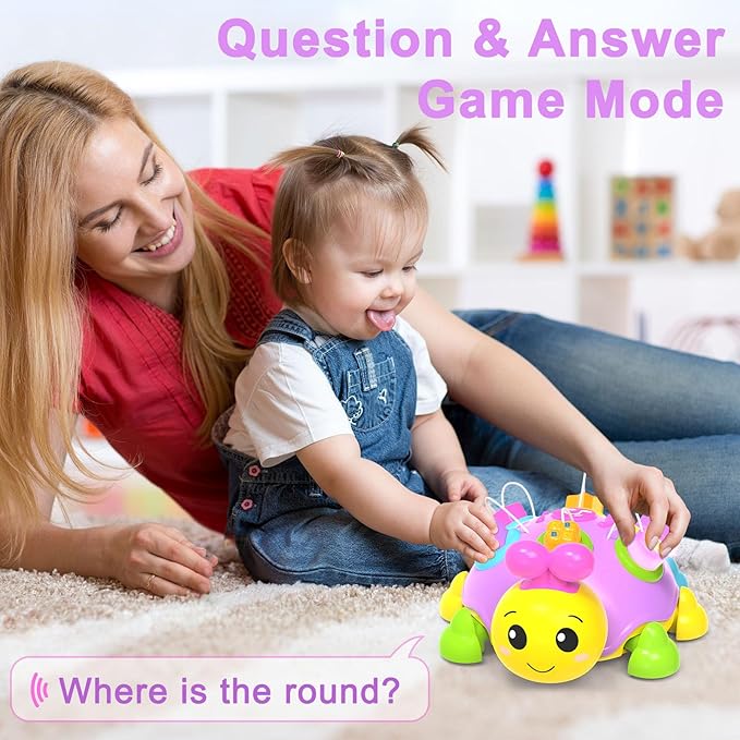 Musical Ladybug Baby Toys 6-12 Months, Infant Early Educational Learning Toy for 1+ Year Old Girl, First Birthday Gift Toys for 7 8 9 10 11 Months Newborn Girls (Purple)