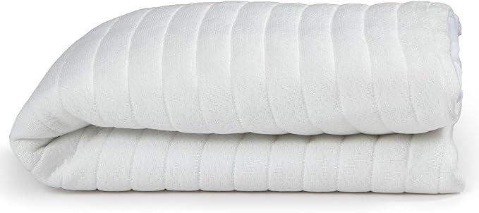 Crib Mattress Protector for Infants and Toddlers - Waterproof, Cooling, Soft Quilted, Elastic, and Washable Baby Mattress Protector in White, Quiet Comfort by babyGap