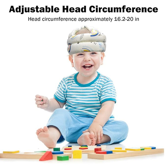 Baby Head Protector Baby Helmet for Crawling Walking, No Bumps Safety Head Adjustable Protective Cap for Walking, Playing (Rainbow)