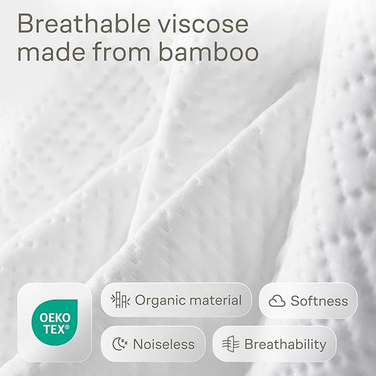 Niagara 1 Pack Viscose Made from Bamboo 100% Waterproof Crib Mattress Protector, Soft Breathable Crib Mattress Protector with Deep Pocket, Crib Mattress Pad for Toddler and Baby (52x28, Grey)