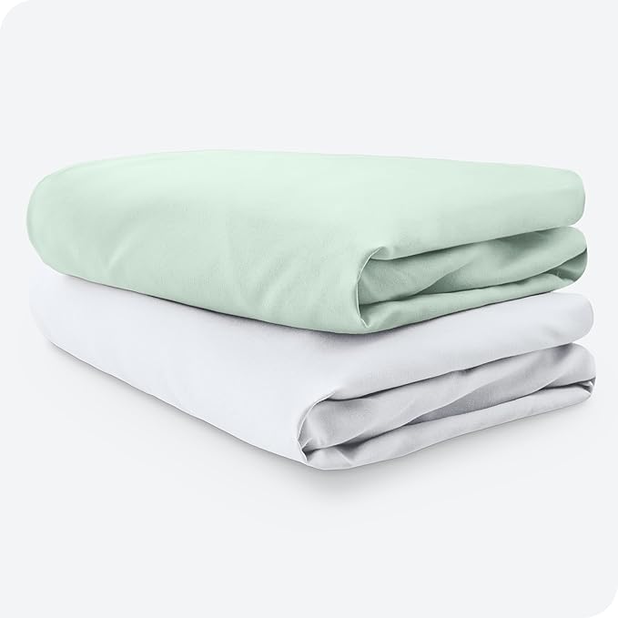 Bare Home 2-Pack Fitted Crib Sheets - Premium 1800 Ultra-Soft Microfiber - Breathable - Baby Sheet - for Boys & Girls - Fits Standard Crib and Toddler Mattresses (Spring Mint/White)